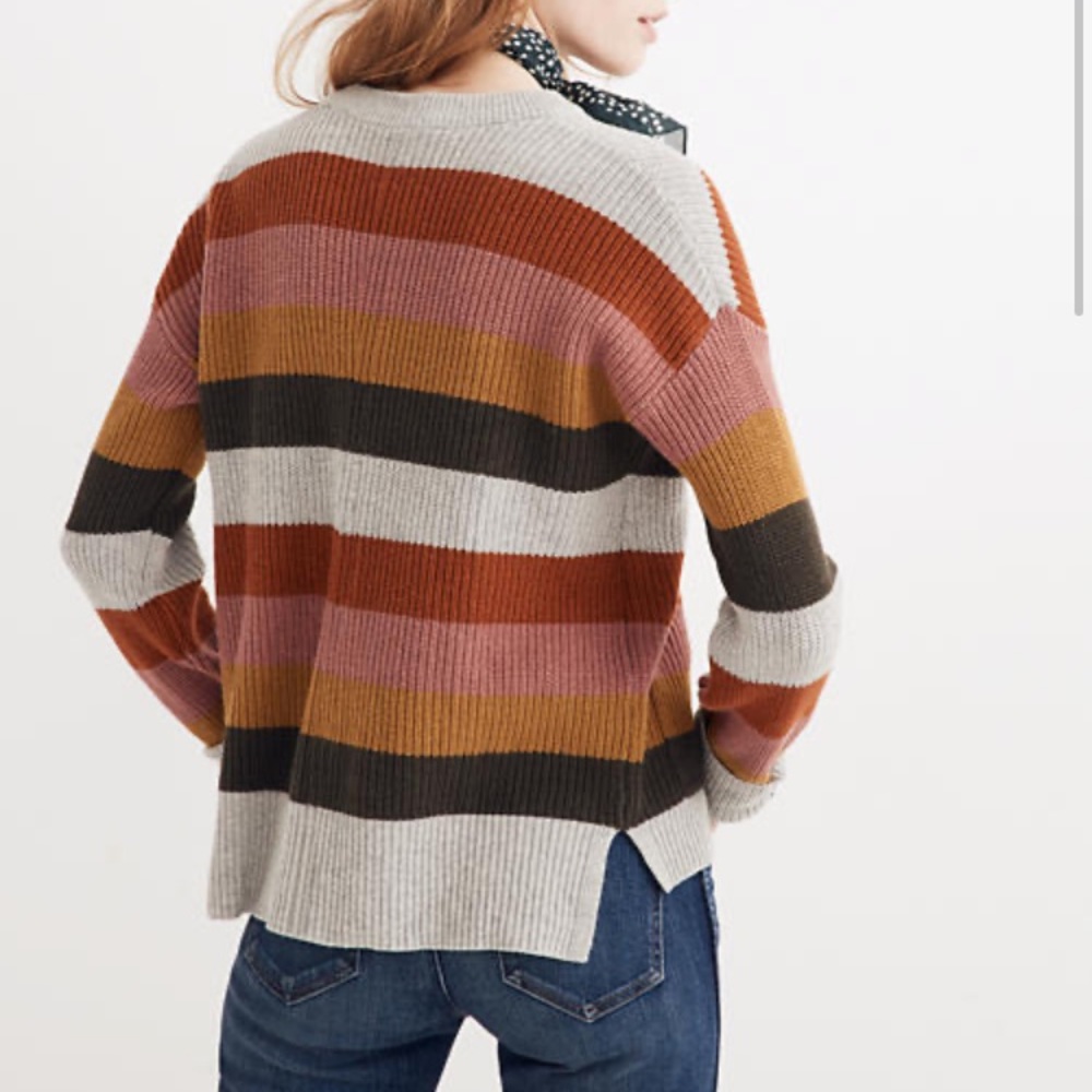 Madewell Striped Patch Pocket Pullover Sweater - image 2